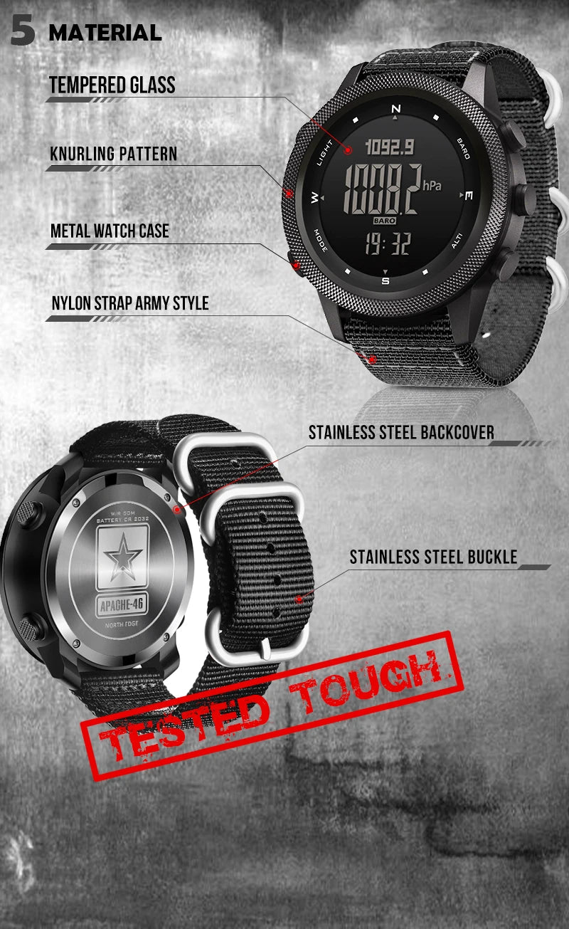 NORTH EDGE APACHE-46 Digital Sports Watch – Sports Running Swimming
