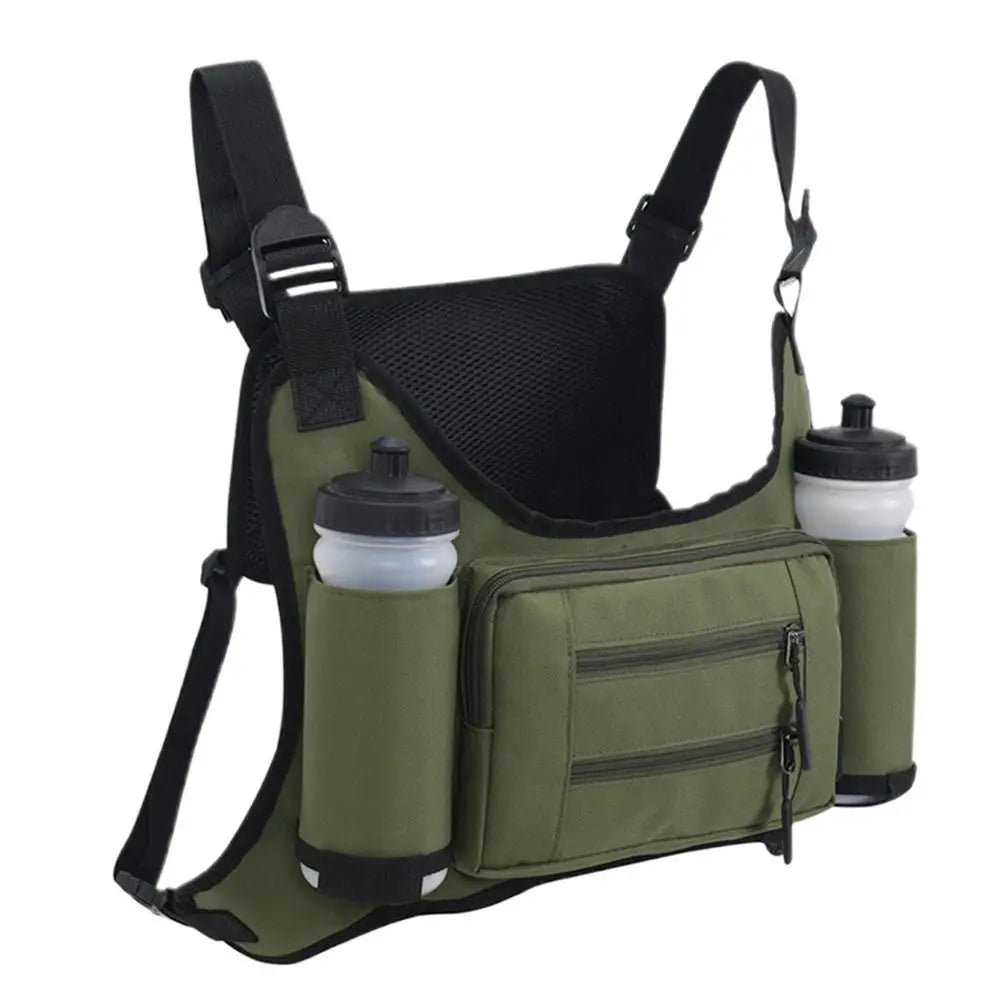 Men's Running Chest Pack with Pockets & Bottle Holders