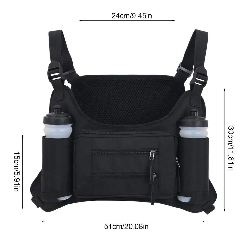 Men's Running Chest Pack with Pockets & Bottle Holders