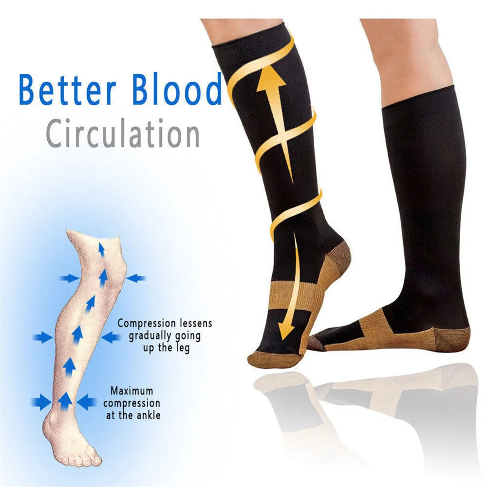 Copper Compression Socks for Men & Women – 6 Pc