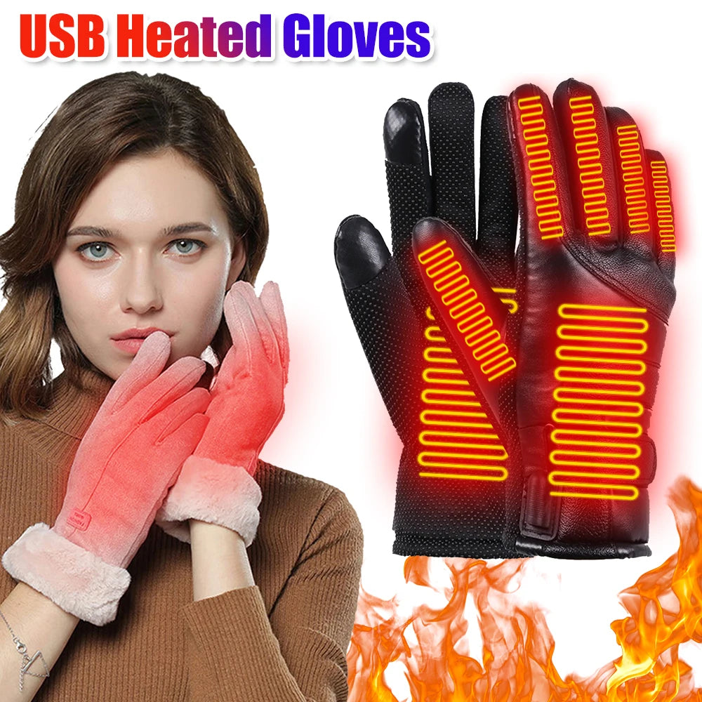 EmberGuard USB Warm Hand Heating Gloves Touch Screen | Electric Heated Winter Gloves