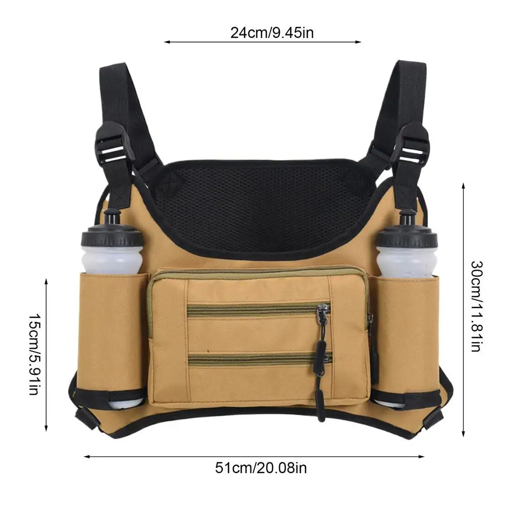 Men's Running Chest Pack with Pockets & Bottle Holders