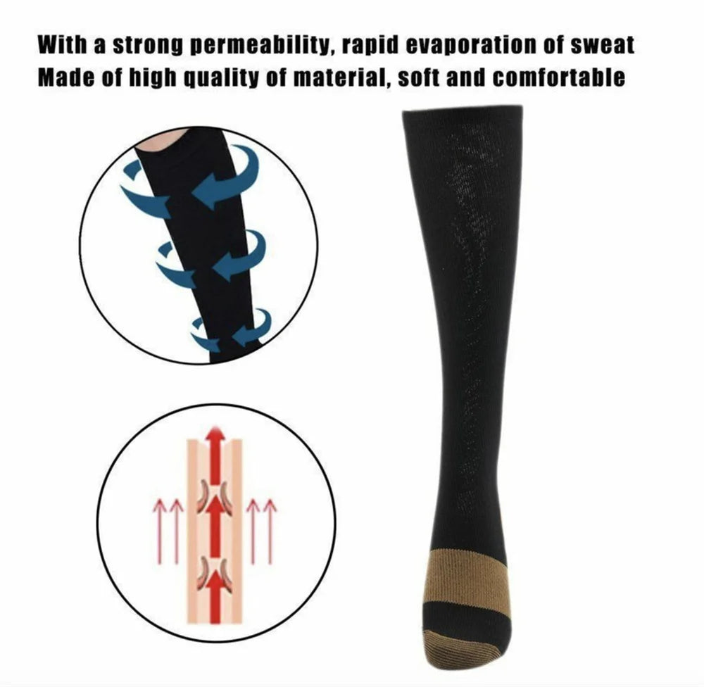 Copper Compression Socks for Men & Women – 6 Pc