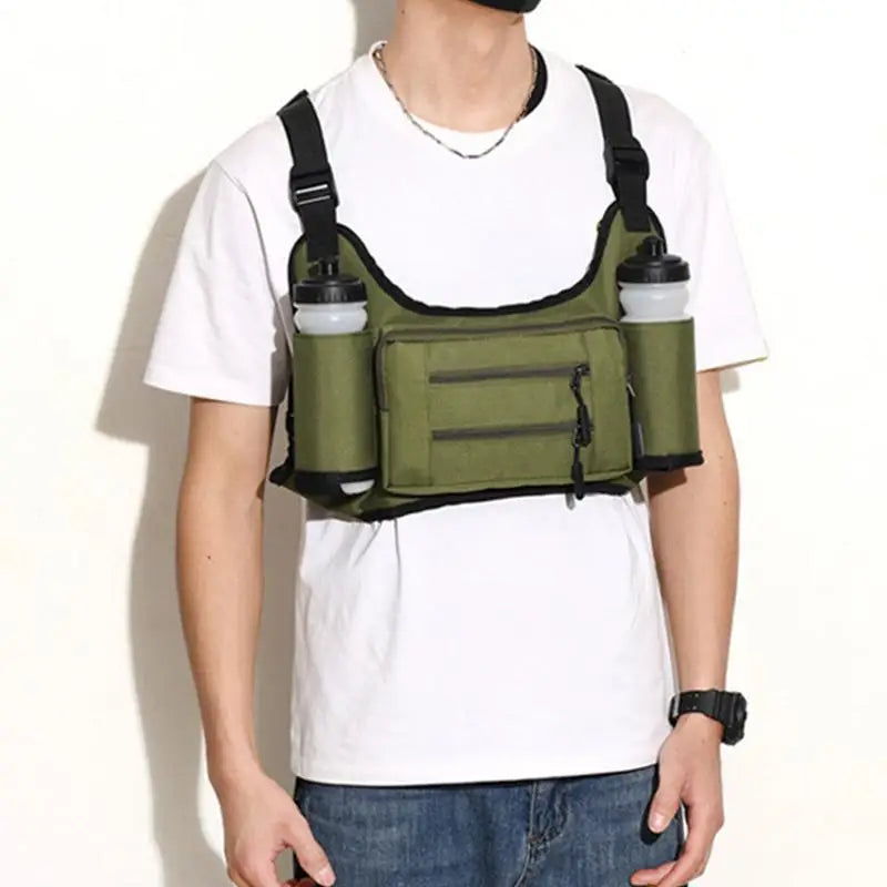 Men's Running Chest Pack with Pockets & Bottle Holders