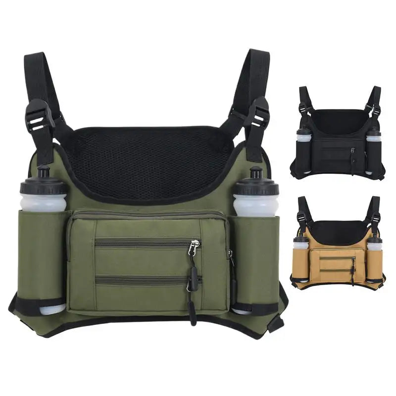 Men's Running Chest Pack with Pockets & Bottle Holders
