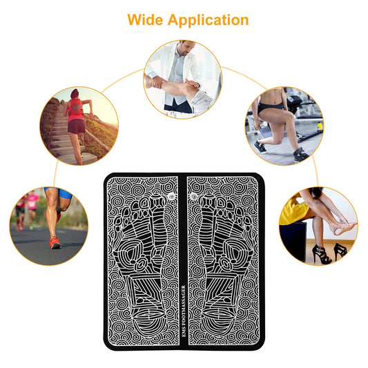 Electric EMS Foot Massager Pad Muscle Stimulator Foldable Cushion 8 Modes 19 Levels Improve Blood Circulation Relief Pain