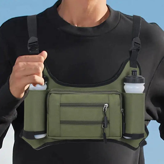 Men's Running Chest Pack with Pockets & Bottle Holders
