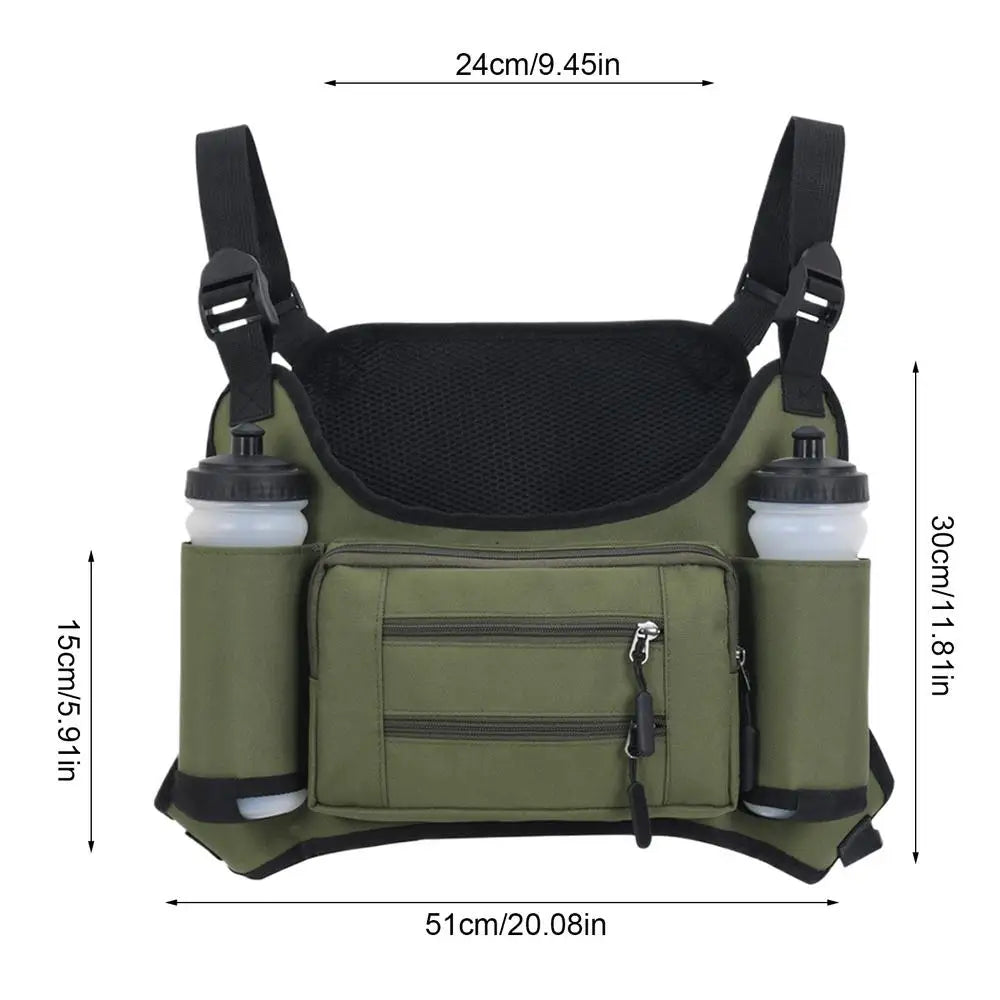 Men's Running Chest Pack with Pockets & Bottle Holders