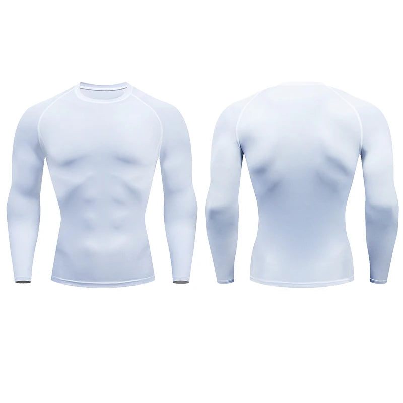 Men Compression Running T-shirt Fitness Long Sleeve Sport Shirts Training Gym Sportswear