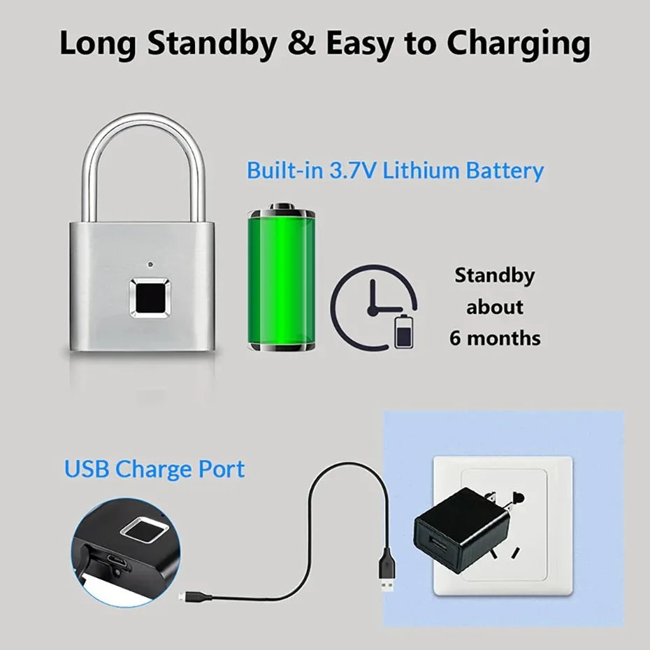 Keyless USB Charging Fingerprint Smart Lock