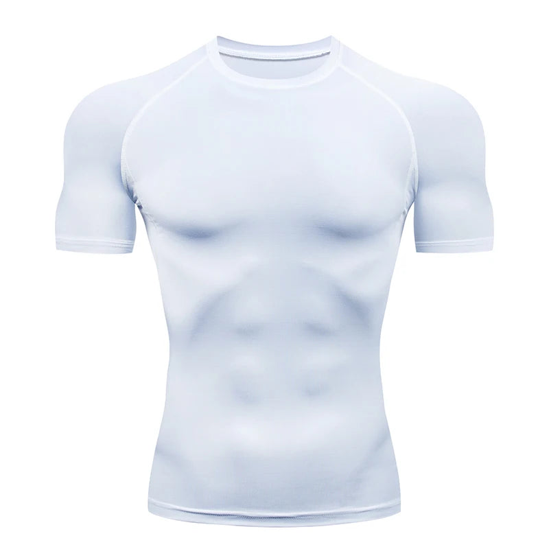 Men Running Compression T-shirt Short Sleeve