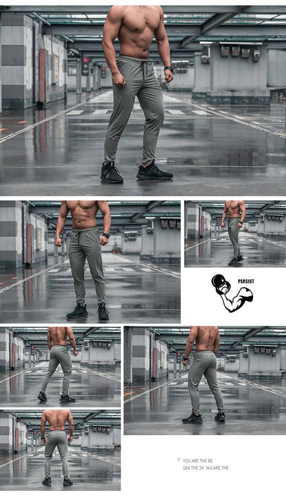 Men Running Fitness Thin Sweatpants Male Casual Outdoor Training Sport Long Pants Jogging Workout Trousers Bodybuilding