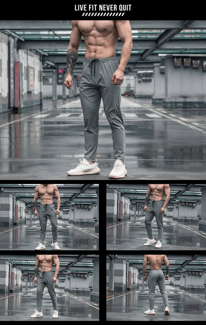 Men Running Fitness Thin Sweatpants Male Casual Outdoor Training Sport Long Pants Jogging Workout Trousers Bodybuilding