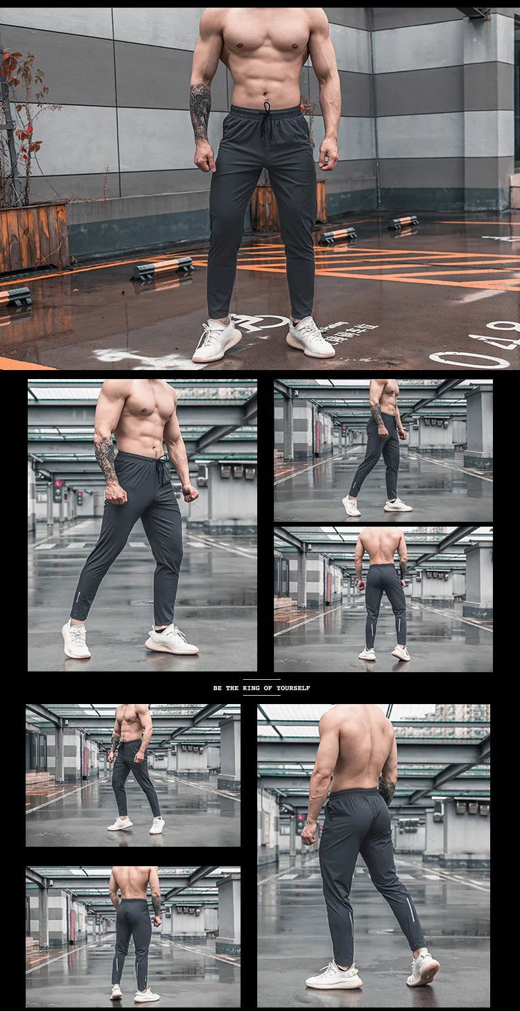 Men Running Fitness Thin Sweatpants Male Casual Outdoor Training Sport Long Pants Jogging Workout Trousers Bodybuilding