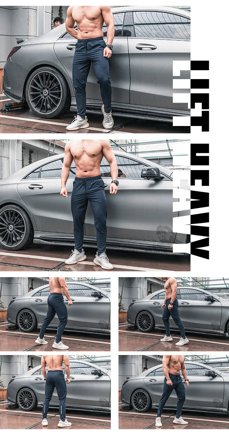 Men Running Fitness Thin Sweatpants Male Casual Outdoor Training Sport Long Pants Jogging Workout Trousers Bodybuilding