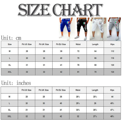 Men's Athletic Shorts Sweatpants Capri Pants Print Letter Sports Outdoor Streetwear Stylish