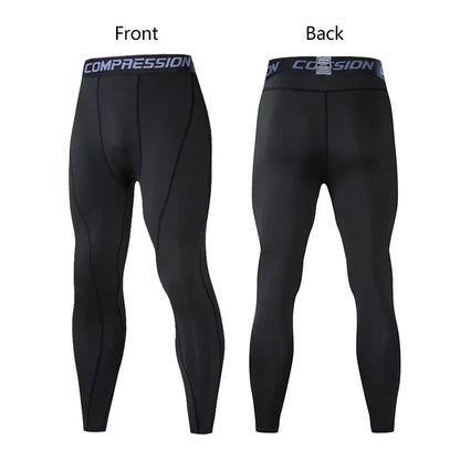 Men's Compression Fitness Tights - Elastic Sports Leggings, Quick-Dry Sweatpants, Athletic Training Trousers