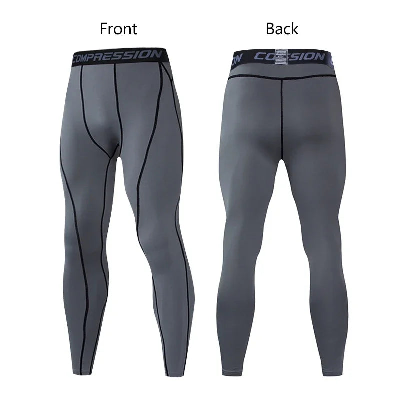 Men's Compression Fitness Tights - Elastic Sports Leggings, Quick-Dry Sweatpants, Athletic Training Trousers