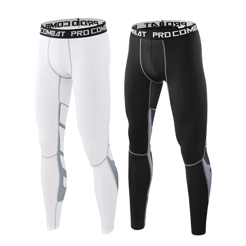 Men's Compression Fitness Tights - Elastic Sports Leggings, Quick-Dry Sweatpants, Athletic Training Trousers