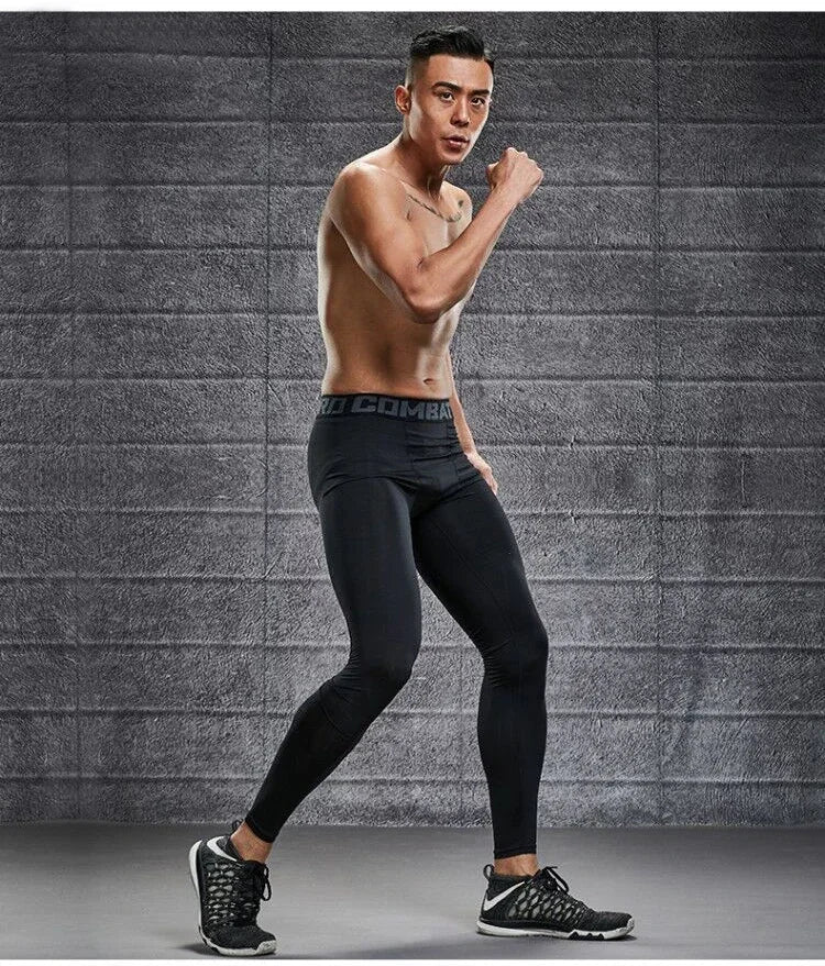 Men's Compression Fitness Tights - Elastic Sports Leggings, Quick-Dry Sweatpants, Athletic Training Trousers