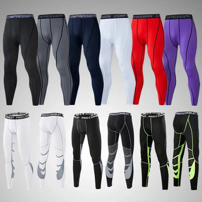 Men's Compression Fitness Tights - Elastic Sports Leggings, Quick-Dry Sweatpants, Athletic Training Trousers