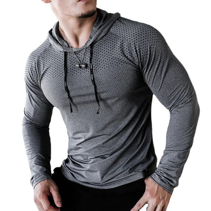 Mens Fitness Tracksuit Running Sport Hoodie Gym Outdoor Workout Muscle Training Sweatshirt