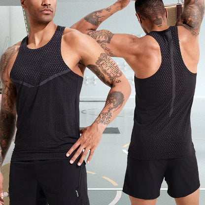 Men's Running Vest Outdoor Training Sportswear Sleeveless T-shirt Gym