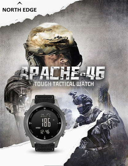 NORTH EDGE APACHE-46 Men Digital Watch Outdoor Sports Running Swimming Outdoor Sport Watches