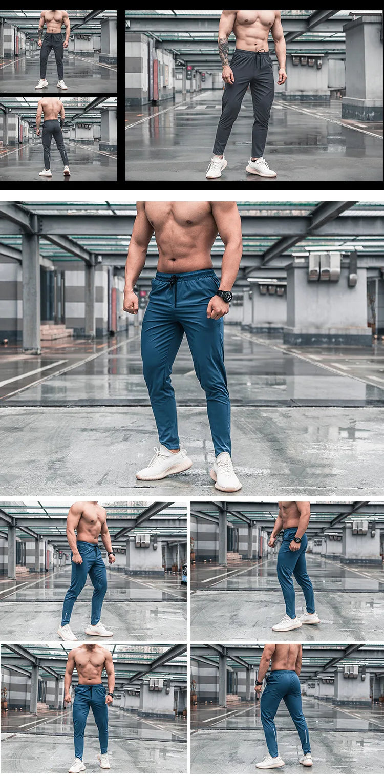 Men Running Fitness Thin Sweatpants Male Casual Outdoor Training Sport Long Pants Jogging Workout Trousers Bodybuilding