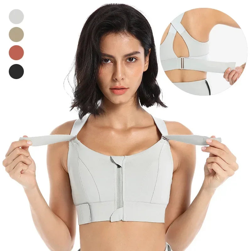 Women Sports Bras Crop Top Yoga Vest Plus Size Adjustable Strap Shockproof Gym Fitness Athletic Brassiere