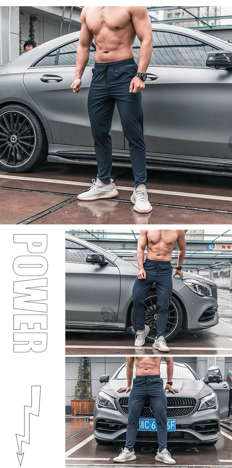 Men Running Fitness Thin Sweatpants Male Casual Outdoor Training Sport Long Pants Jogging Workout Trousers Bodybuilding