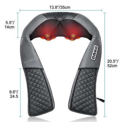 Medcursor Shiatsu Neck & Shoulder Massager with Heat — Deep Kneading Back & Neck Massager