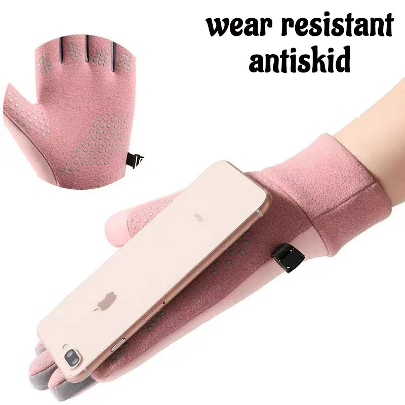 Stylish winter gloves for women with anti-slip grip.
