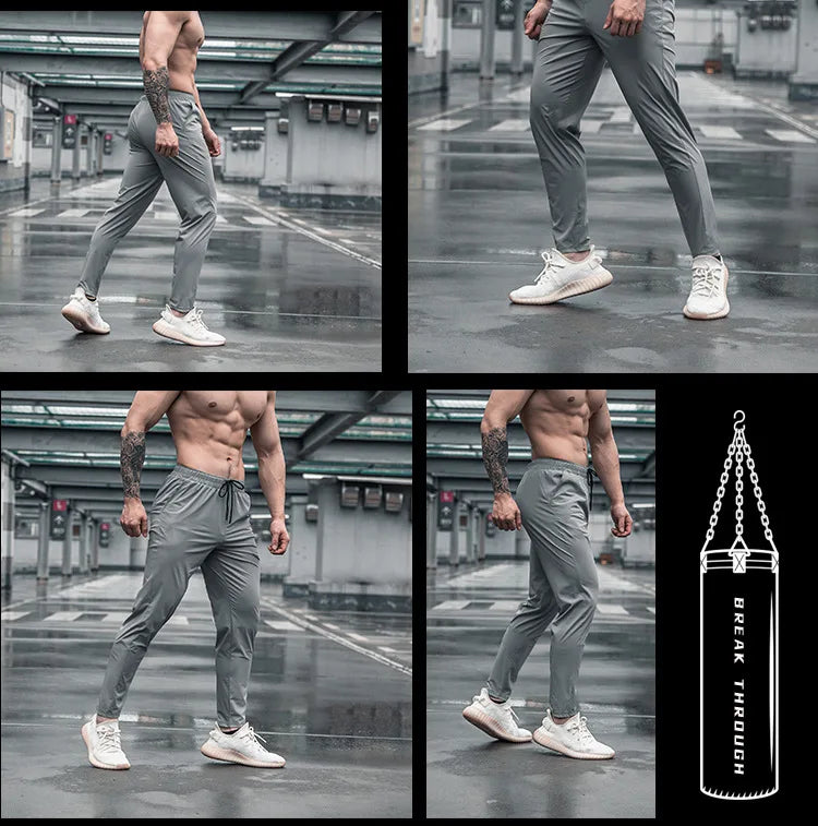 Men Running Fitness Thin Sweatpants Male Casual Outdoor Training Sport Long Pants Jogging Workout Trousers Bodybuilding