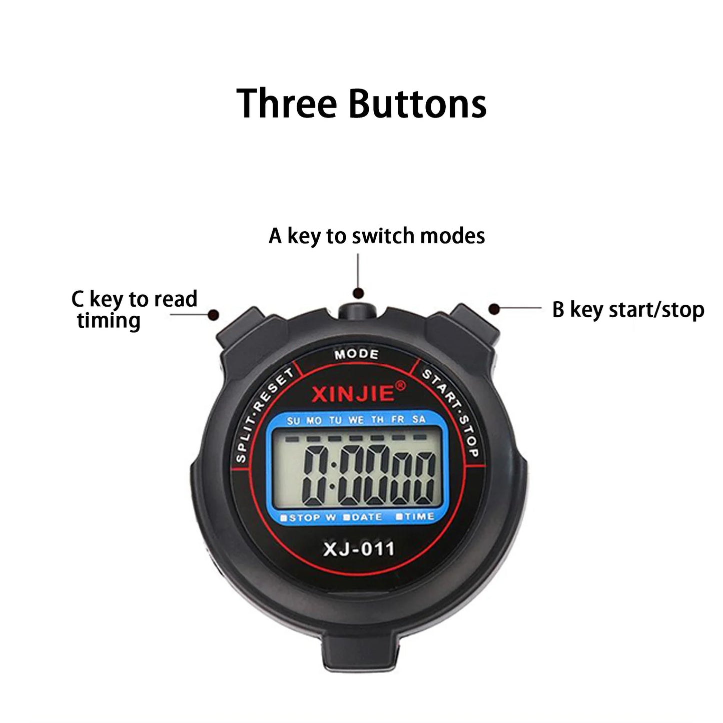 XinJie Sports Stopwatch Timer - Athlete Referee Timer | Portable Waterproof Fitness Timer