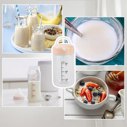 Cute Portable Electric Mixing Mug for Protein Shakes & Coffee  | Noiseless & Durable
