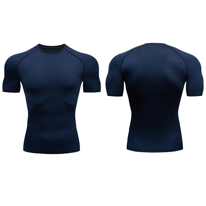 Men Running Compression T-shirt Short Sleeve