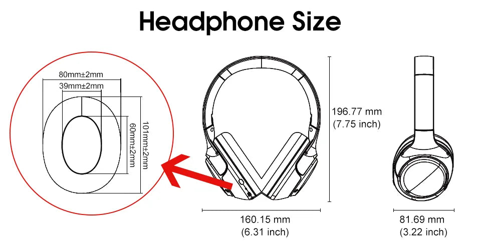 QCY H3 ANC Wireless Headphones Bluetooth 5.4 Hi-Res Audio Over Ear Headset 43dB Hybrid Active Noise Cancellation