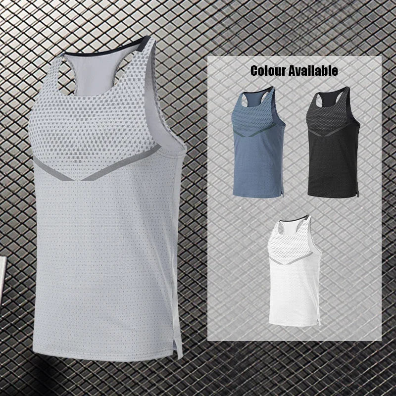 Men's Running Vest Outdoor Training Sportswear Sleeveless T-shirt Gym