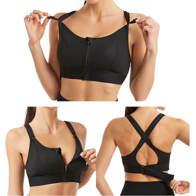 Women Sports Bras Crop Top Yoga Vest Shockproof Gym Fitness Athletic Brassiere