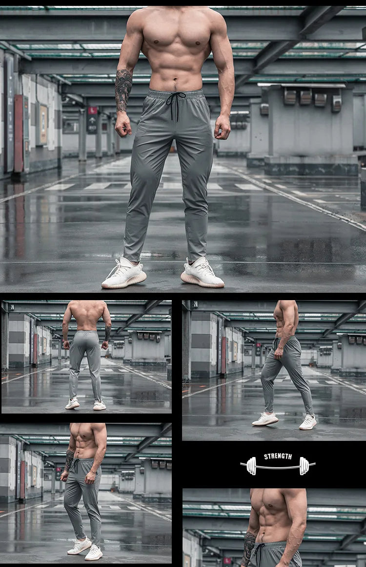 Men Running Fitness Thin Sweatpants Male Casual Outdoor Training Sport Long Pants Jogging Workout Trousers Bodybuilding