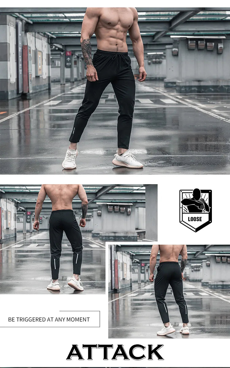 Men Running Fitness Thin Sweatpants Male Casual Outdoor Training Sport Long Pants Jogging Workout Trousers Bodybuilding