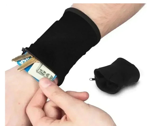 Mini MenWomen WristWallet Pouch Band Fitness Sports Zipper Wristband Running Gym CyclingHiking Outdoor