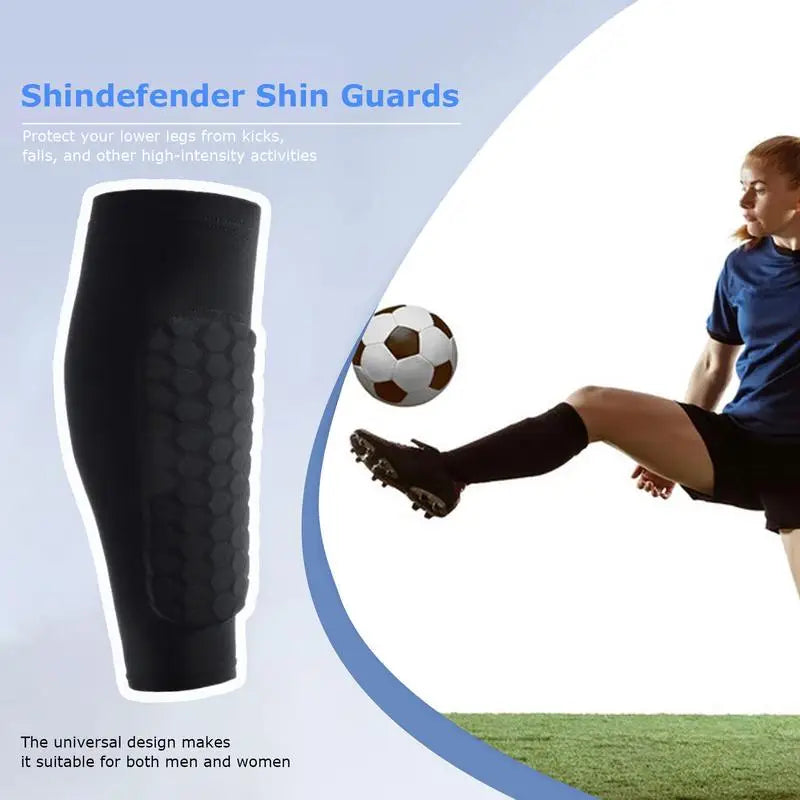Sef Protection Shock-Resistant Soccer Shin Guards – Honeycomb Padded Protection – Athtec