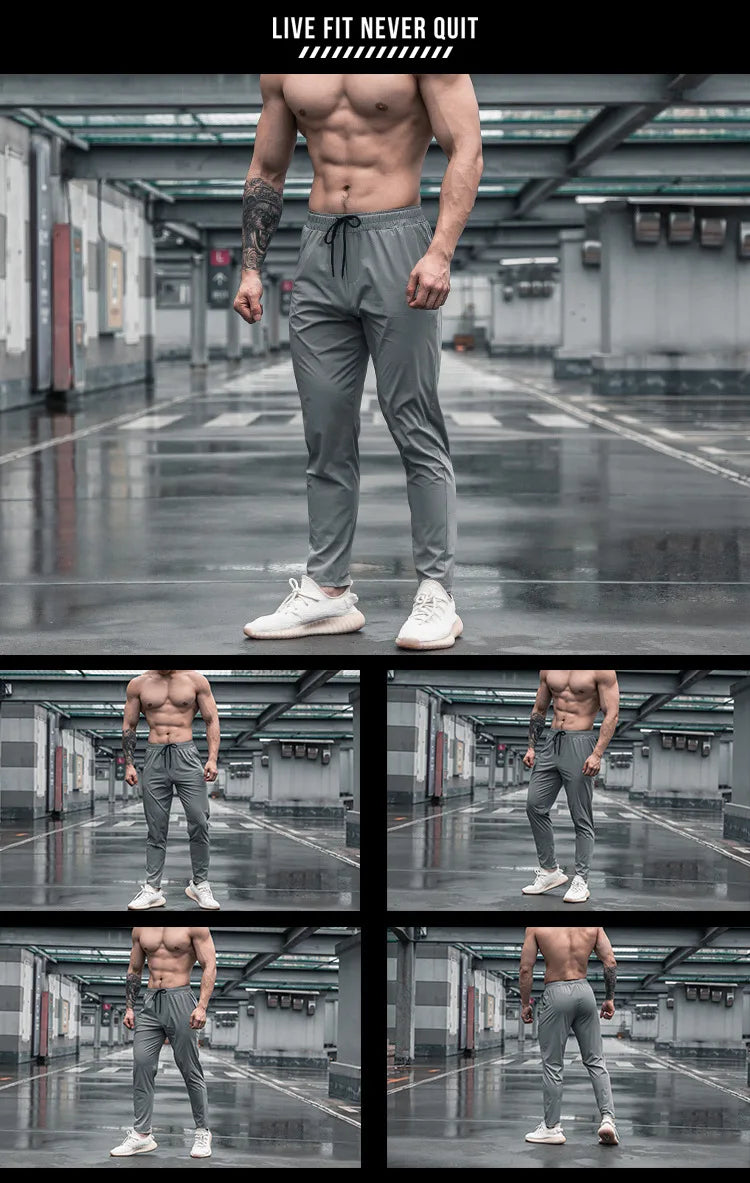 Men Running Fitness Thin Sweatpants Male Casual Outdoor Training Sport Long Pants Jogging Workout Trousers Bodybuilding