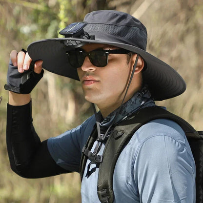 Solar Air Fan Sun Hat: Splashproof, Cooling, & Breathable