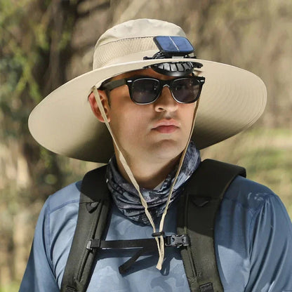 Solar Air Fan Sun Hat: Splashproof, Cooling, & Breathable