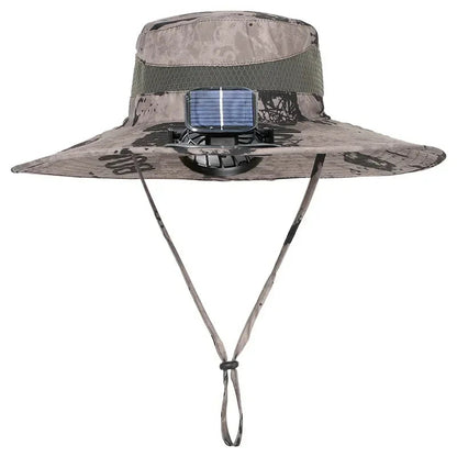 Solar Air Fan Sun Hat: Splashproof, Cooling, & Breathable