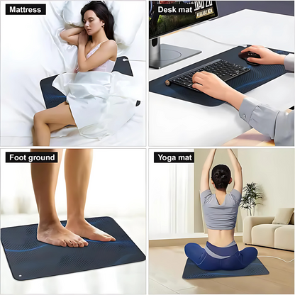 EMF shielding mat for use as a desk or sleep mat.